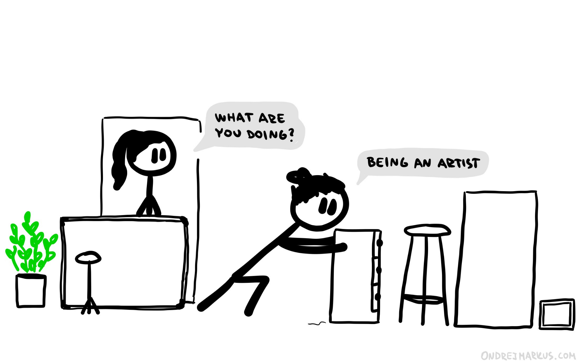 Me rearranging furniture to reset my creativity.