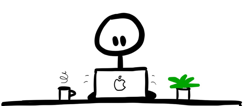 stickman sitting at a desk